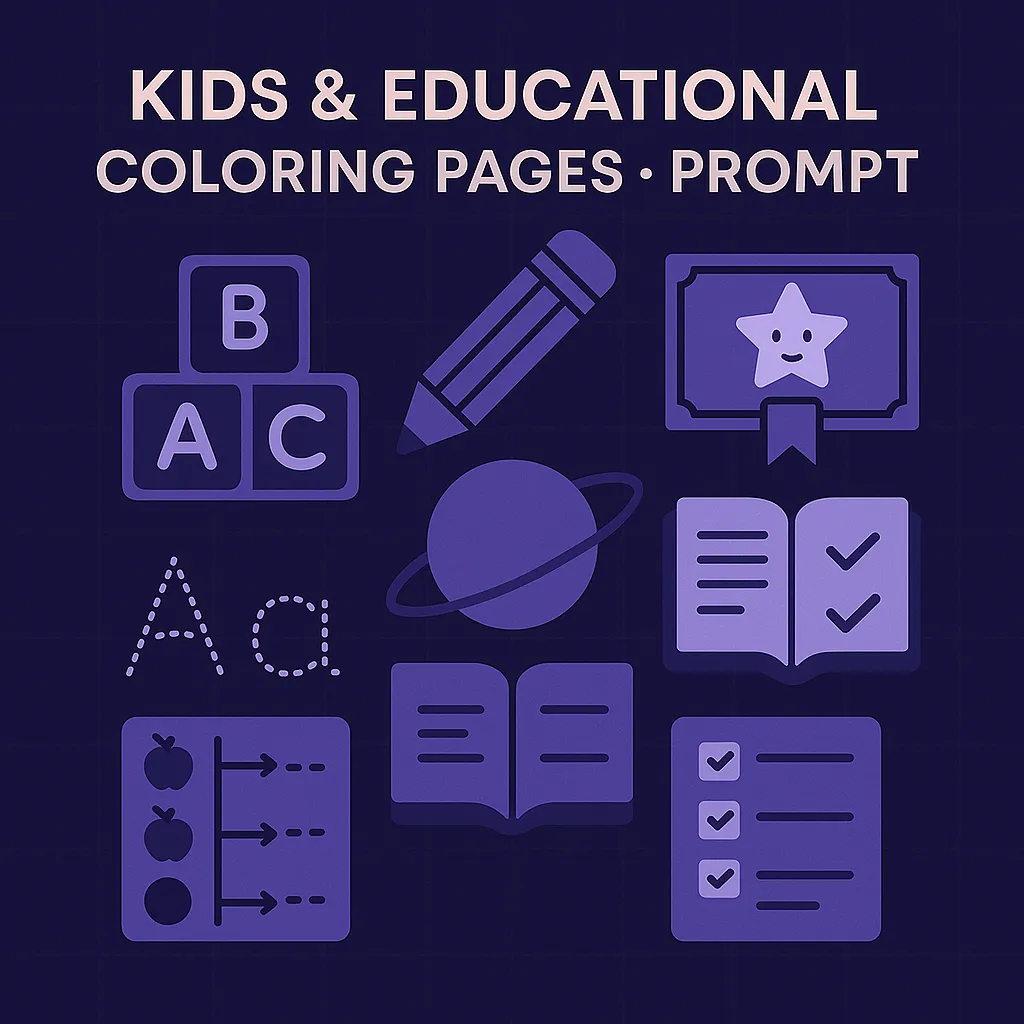 Kids and Educational Coloring Page Prompt