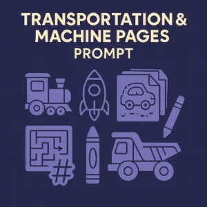 Transportation and Machine Coloring Page Prompt