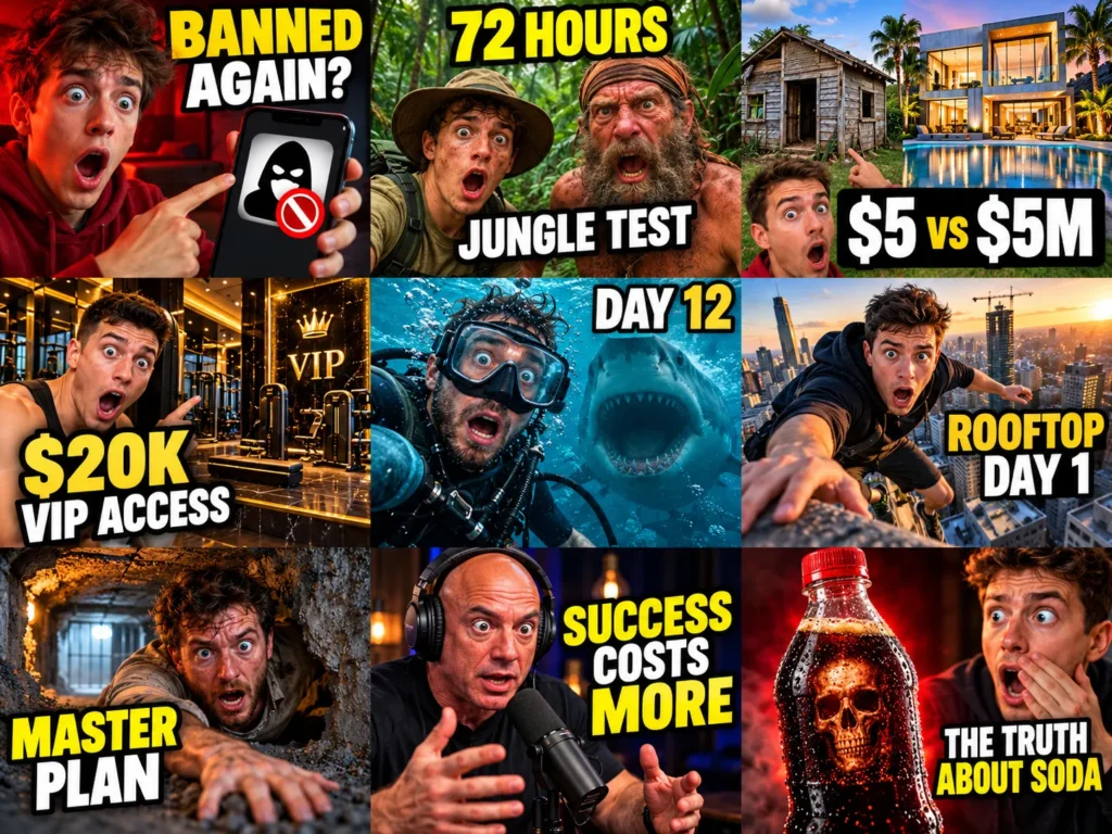 Example YouTube thumbnails generated with the Sell YouTube Thumbnails prompt